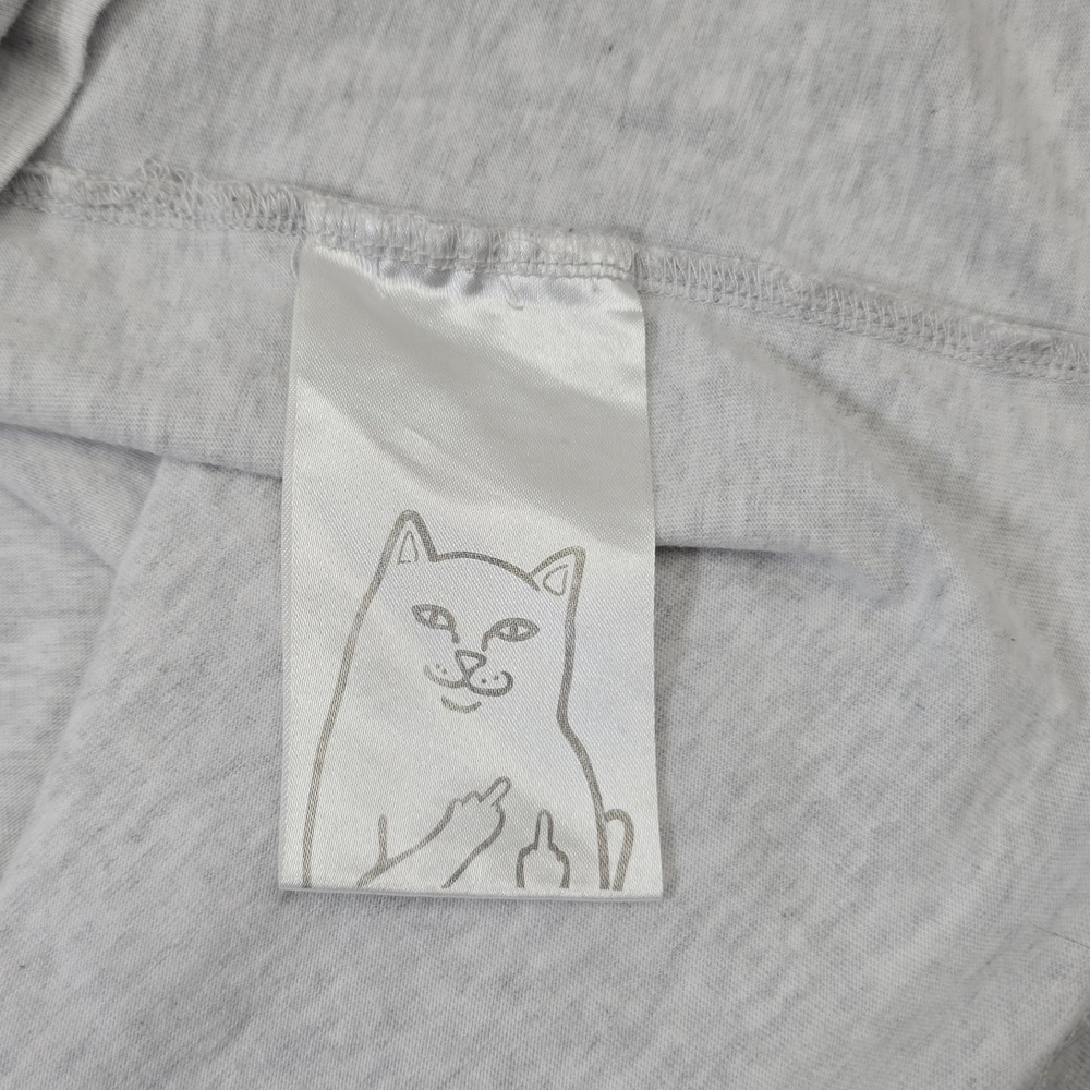 RIPNDIP Grey Long Sleeve T-Shirt Rainbow Logo Trim Size S - Picture 5 of 8